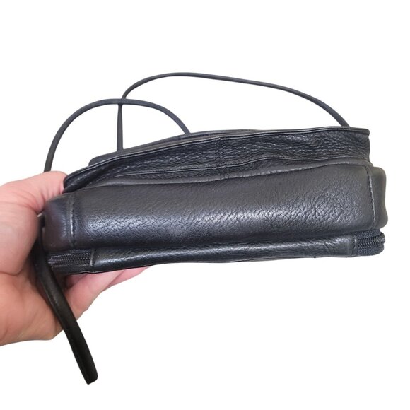 Vintage FOSSIL Black Leather Organizer Crossbody Wallet Multi Pocket Credit Card - Picture 15 of 16